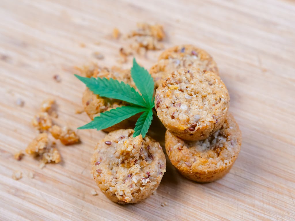 Stack of cannabis-infused muffins